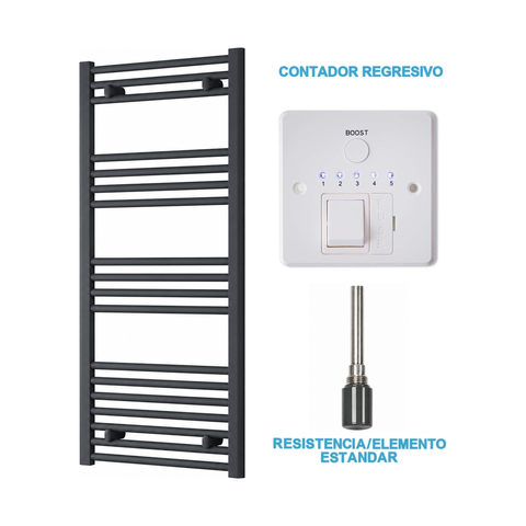 Radiador Toallero Eléctrico Antracita 500mm de Ancho · Precargado