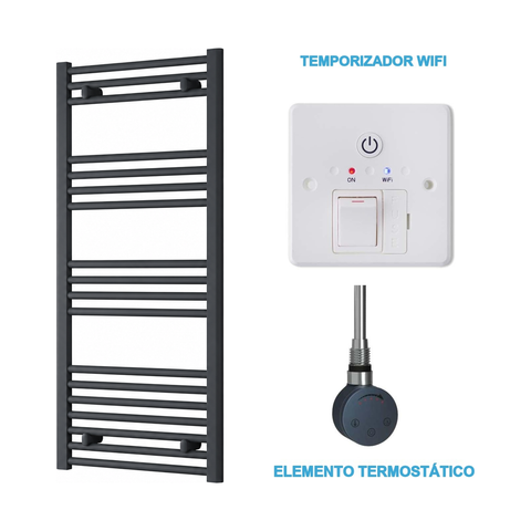 Radiador Toallero Eléctrico Antracita 500mm de Ancho · Precargado