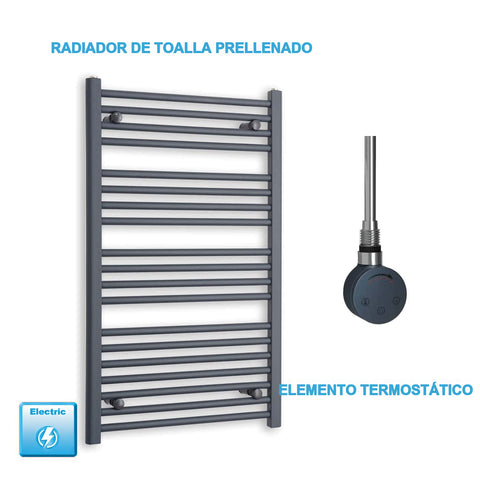 Radiador Toallero Eléctrico Antracita 600mm Ancho - Precargado