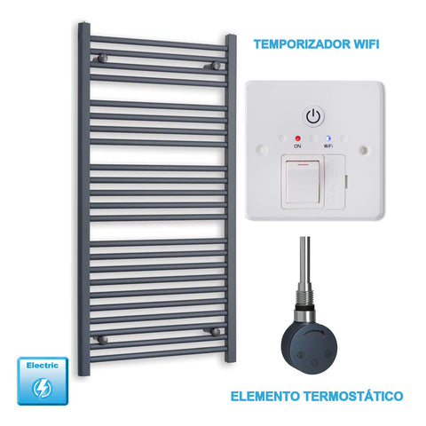 Radiador Toallero Eléctrico Antracita 600mm Ancho - Precargado