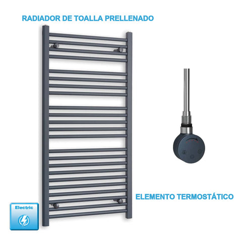Radiador Toallero Eléctrico Antracita 600mm Ancho - Precargado