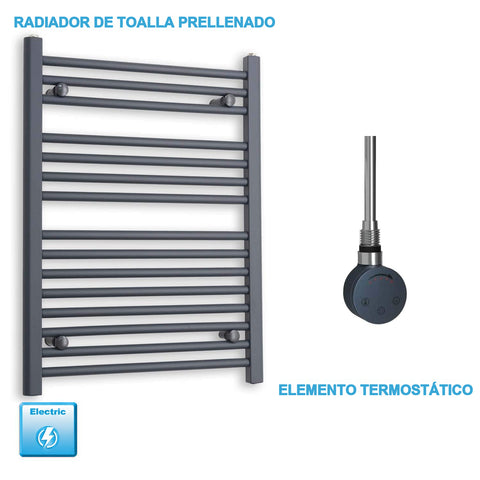 Radiador Toallero Eléctrico Antracita 600mm Ancho - Precargado
