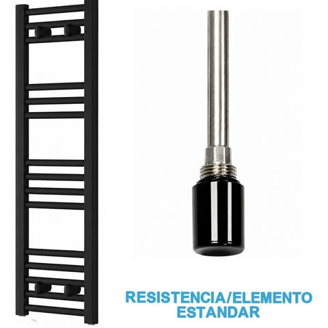 Radiador toallero eléctrico negro 300x1000 mm con elemento estándar