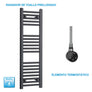 Radiador Toallero Eléctrico Negro 300mm de Ancho · Precargado