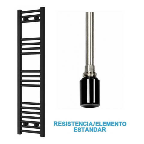 Radiador Toallero Eléctrico Negro 300mm de Ancho · Precargado