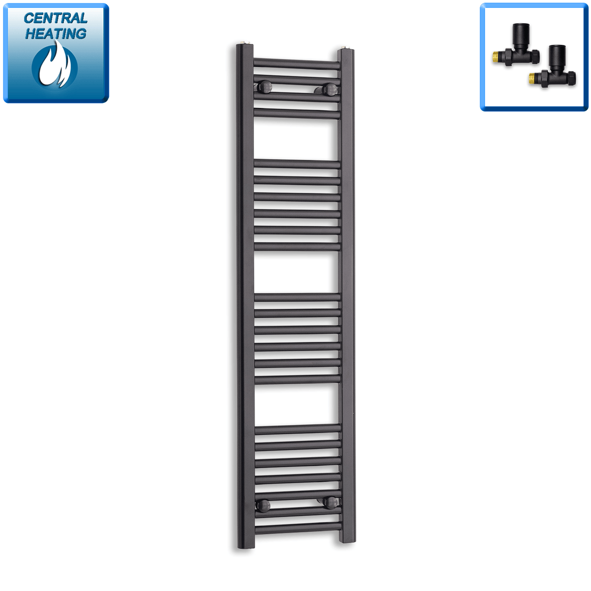 Radiador Toallero Negro 300mm de Ancho Calefacción Central