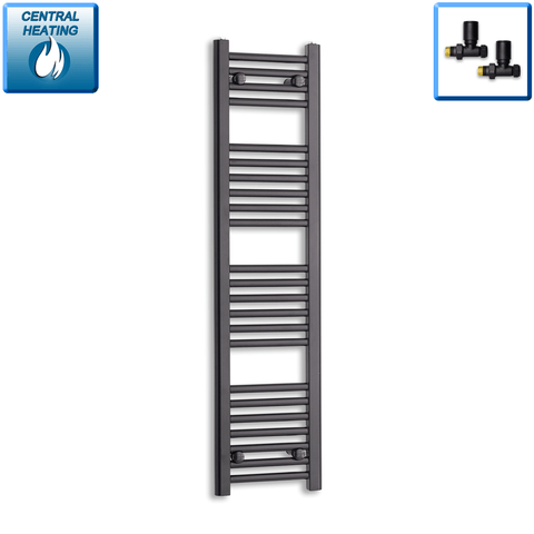 Radiador Toallero Negro 300mm de Ancho Calefacción Central