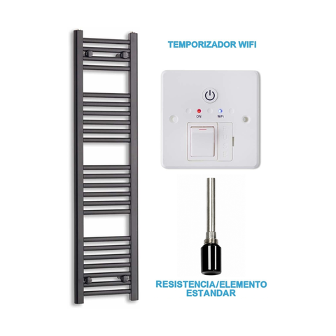 Radiador Toallero Eléctrico Negro 300mm de Ancho · Precargado