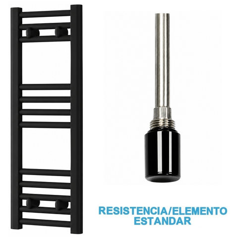 Radiador Toallero Eléctrico Negro 300mm de Ancho · Precargado