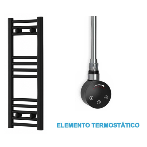 Radiador Toallero Eléctrico Negro 300mm de Ancho · Precargado