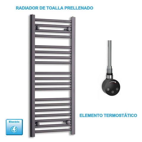 Radiador Toallero Eléctrico Negro 400mm Ancho - Precargado