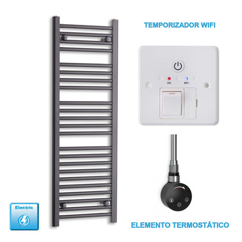 Radiador Toallero Eléctrico Negro 400mm Ancho - Precargado
