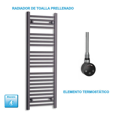 Radiador Toallero Eléctrico Negro 400mm Ancho - Precargado
