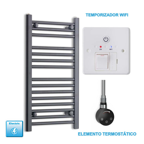 Radiador Toallero Eléctrico Negro 400mm Ancho - Precargado