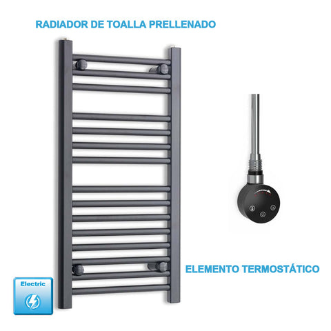 Radiador Toallero Eléctrico Negro 400mm Ancho - Precargado