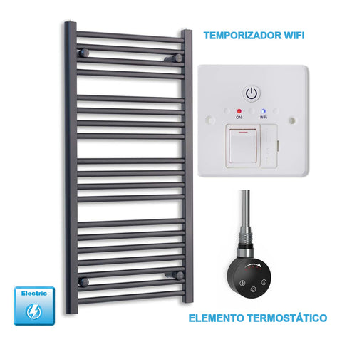 Radiador Toallero Eléctrico Negro 500mm Ancho - Precargado