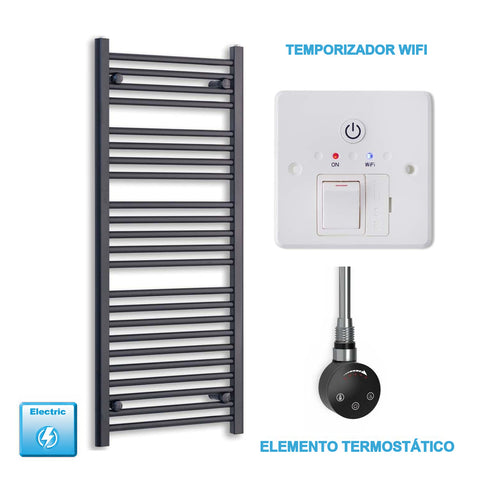 Radiador Toallero Eléctrico Negro 500mm Ancho - Precargado