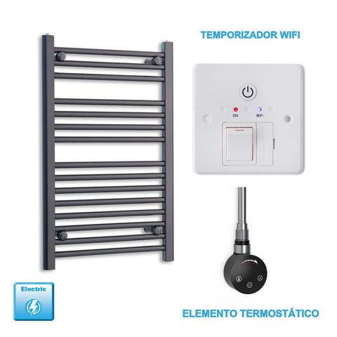 Radiador Toallero Eléctrico Negro 500mm Ancho - Precargado
