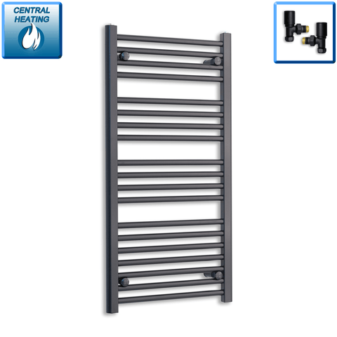 Radiador Toallero Negro 600mm de Ancho Calefacción Central