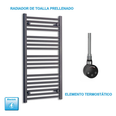 Radiador Toallero Eléctrico Negro 600mm Ancho - Precargado