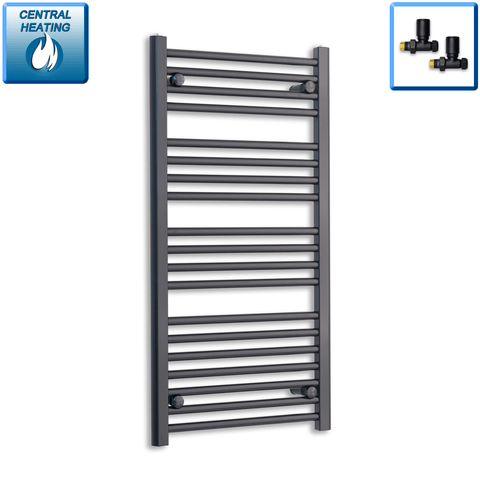 Radiador Toallero Negro 600mm de Ancho Calefacción Central