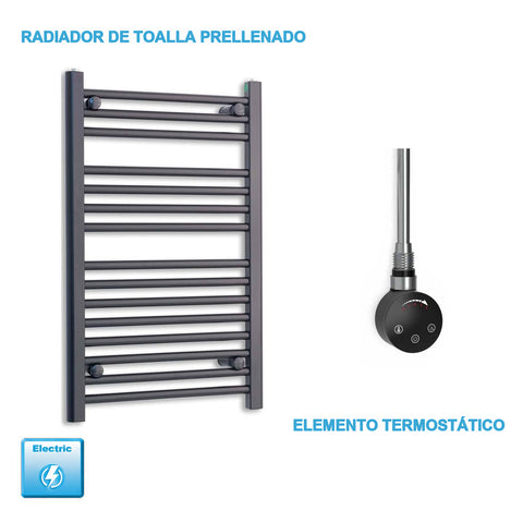 Radiador Toallero Eléctrico Negro 600mm Ancho - Precargado
