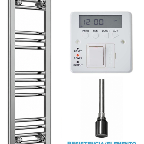 Radiador Toallero Eléctrico Cromado 300mm de Ancho · Precargado