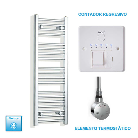 Radiador Toallero Eléctrico Cromado de 300 mm de Ancho