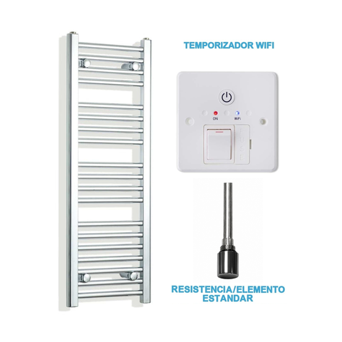 Radiador Toallero Eléctrico Cromado 300mm de Ancho · Precargado