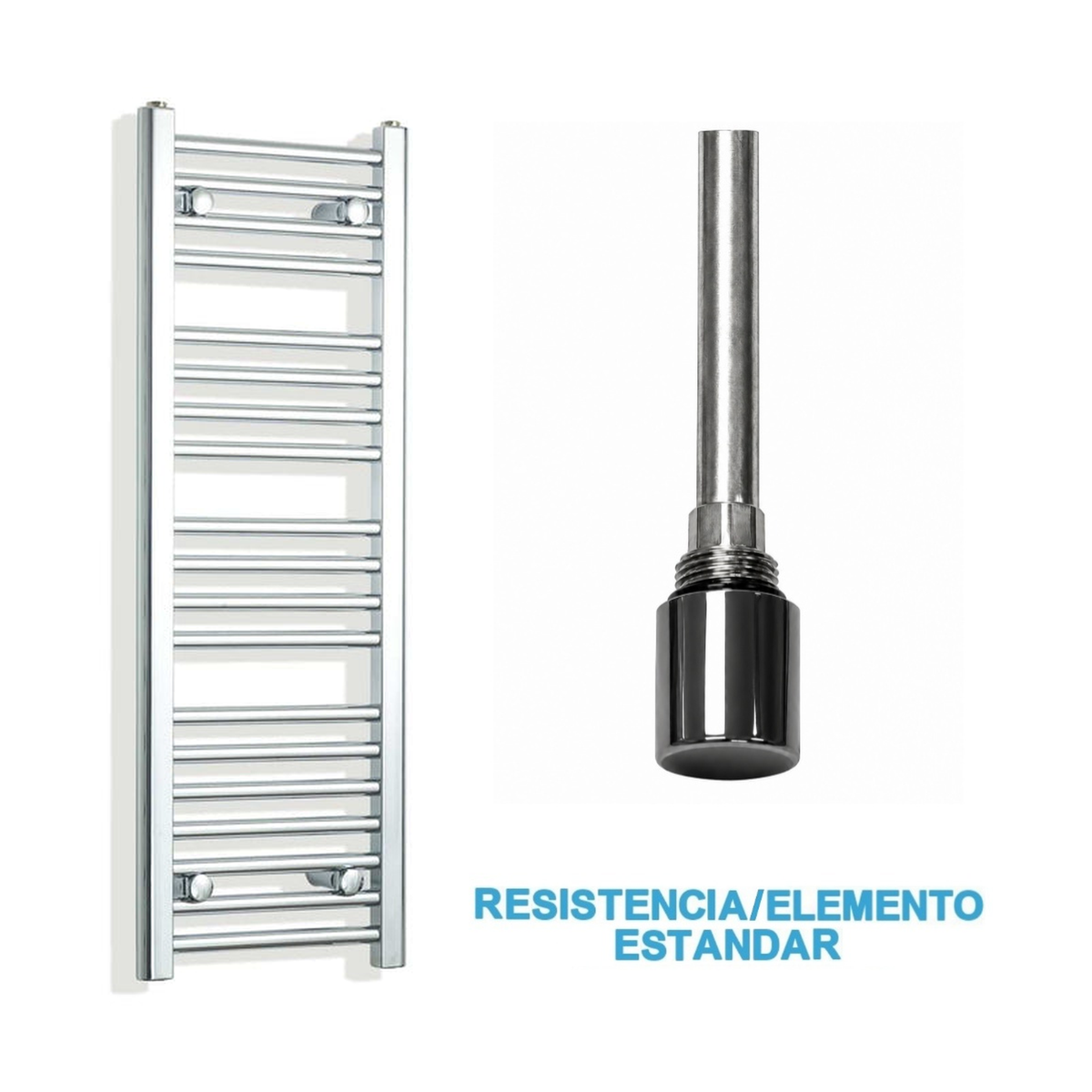 Radiador Toallero Eléctrico Cromado 300mm de Ancho · Precargado
