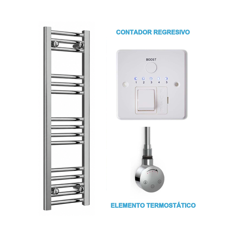 Radiador Toallero Eléctrico Cromado 300mm de Ancho · Precargado