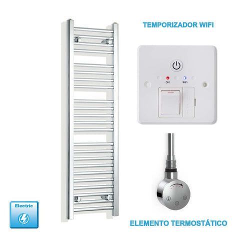 Radiador Toallero Eléctrico Cromado de 300 mm de Ancho