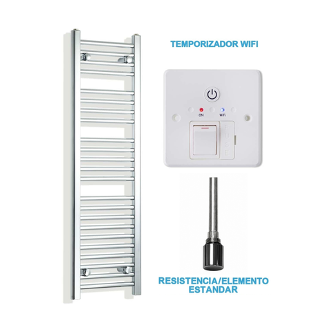 Radiador Toallero Eléctrico Cromado 300mm de Ancho · Precargado