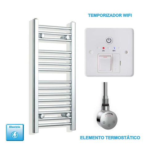 Radiador Toallero Eléctrico Cromado de 300 mm de Ancho