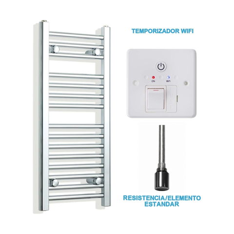 Radiador Toallero Eléctrico Cromado 300mm de Ancho · Precargado