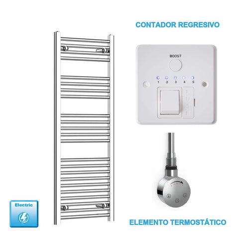 Radiador Toallero Eléctrico Cromado de 400 mm de Ancho