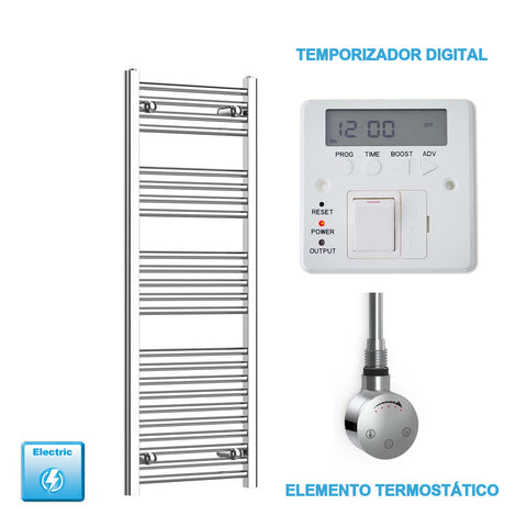 Radiador Toallero Eléctrico Cromado de 400 mm de Ancho