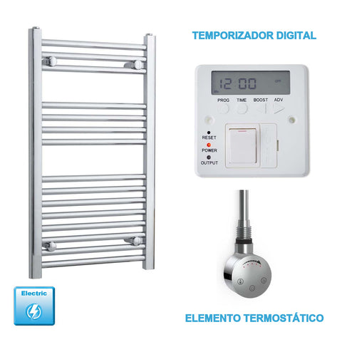 Radiador Toallero Eléctrico Cromado de 400 mm de Ancho