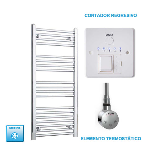 Radiador Toallero Eléctrico Cromado de 500 mm de Ancho