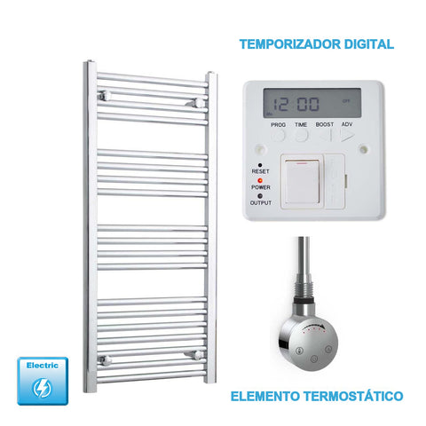 Radiador Toallero Eléctrico Cromado de 500 mm de Ancho