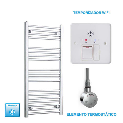 Radiador Toallero Eléctrico Cromado de 500 mm de Ancho