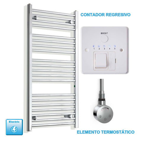 Radiador Toallero Eléctrico Cromado de 500 mm de Ancho