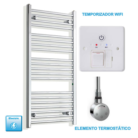 Radiador Toallero Eléctrico Cromado de 500 mm de Ancho