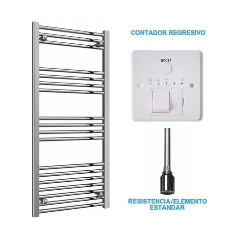 Radiador Toallero Eléctrico Cromado 500mm de Ancho · Precargado