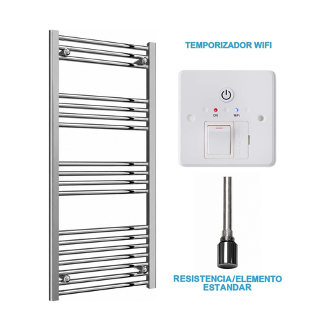 Radiador Toallero Eléctrico Cromado 500mm de Ancho · Precargado