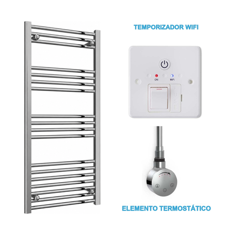 Radiador Toallero Eléctrico Cromado 500mm de Ancho · Precargado