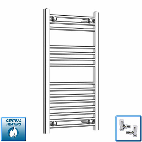 Radiador Toallero Cromado 500mm de Ancho Calefacción Central