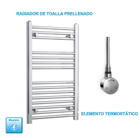 Radiador Toallero Eléctrico Cromado de 500 mm de Ancho