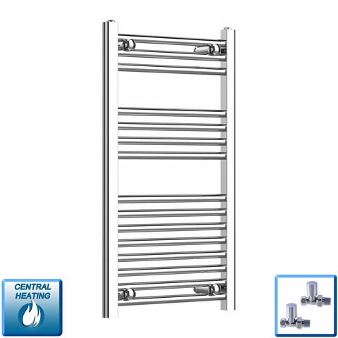 Radiador Toallero Cromado 500mm de Ancho Calefacción Central