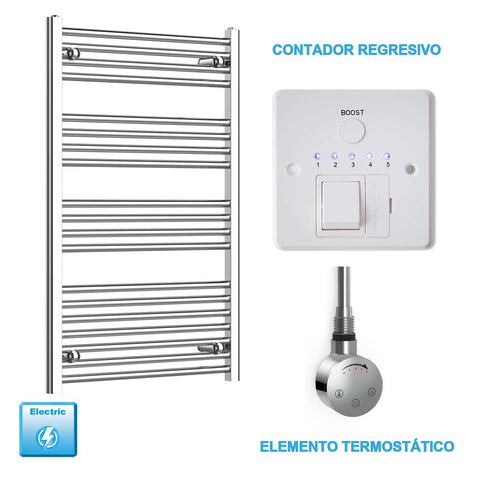 Radiador Toallero Eléctrico Cromado de 600 mm de Ancho